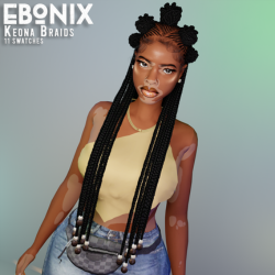 sim character with keona braid hairstyle keona braids